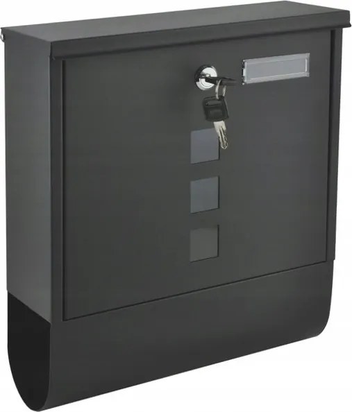 Levéltartó doboz újságtartóval ModernHome Galvanizált acél antracit