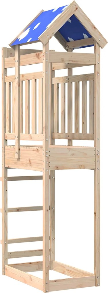 vidaXL Játék Torny Barna 52.5 x 85 x 239 cm Tömör fenyőfa