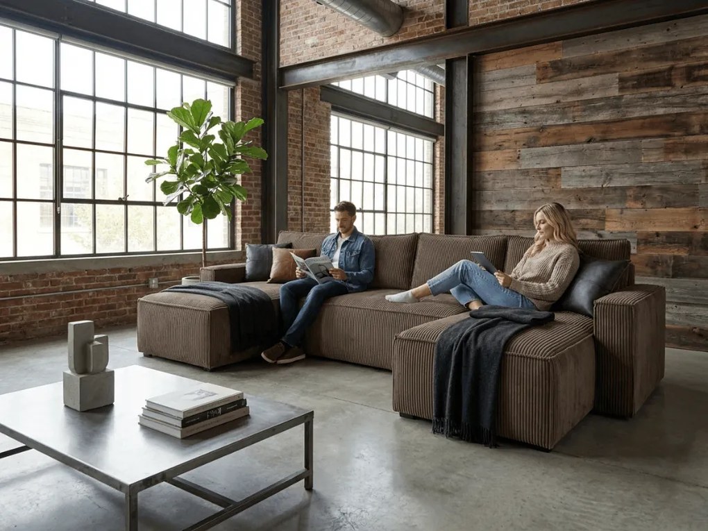 AKCIÓ Sötétbarna U alakú ülőgarnitúra SMART COSARO 295x140 cm II. osztály