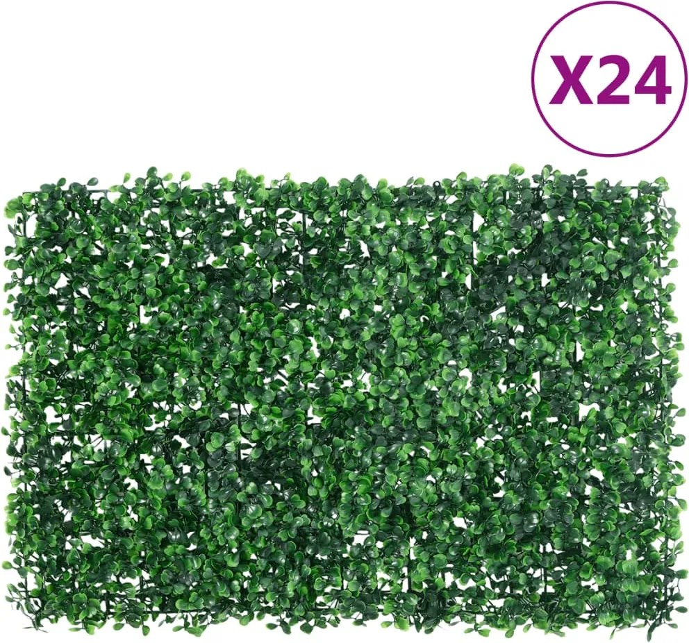 vidaXL 24 db zöld műcserjelevél-kerítés 40 x 60 cm