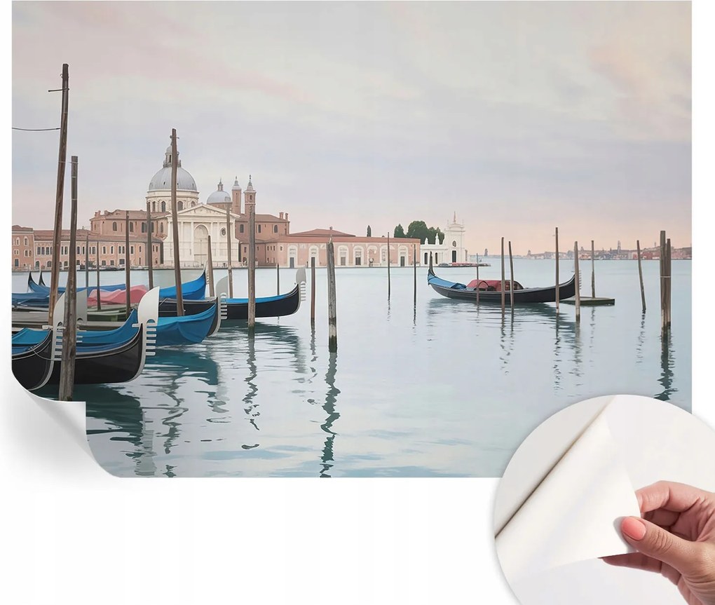 Öntapadós tapéta Fali furnér 3D hatás Velencei táj 312x219 cm