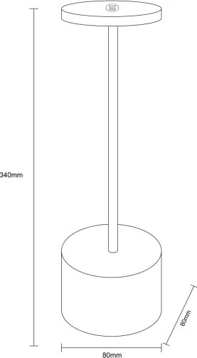 Globo 21019B - LED Dimmelhető asztali lámpa POLINA LED/1,2W/3,7V
