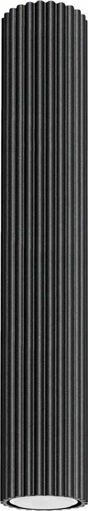 Mennyezeti spot lámpatest fekete kerek bordázott cső 40 cm Sollux spot