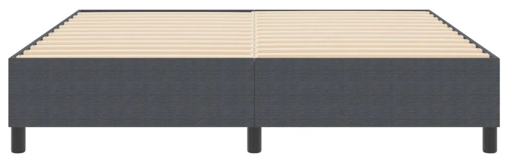 Boxspring Ágy Sötétszürke Szuper King Kordbársonyos Anyag