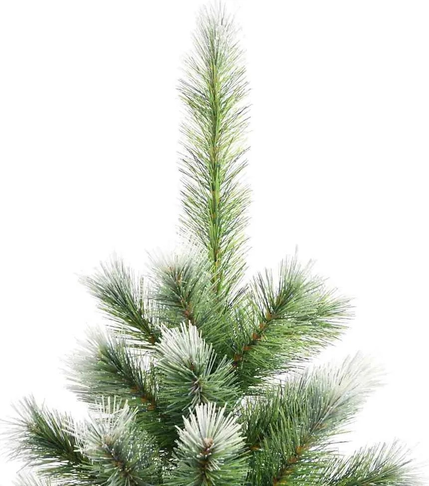 Műanyag csuklós karácsonyfa bolyhos hóval Zöld és fehér 120 cm