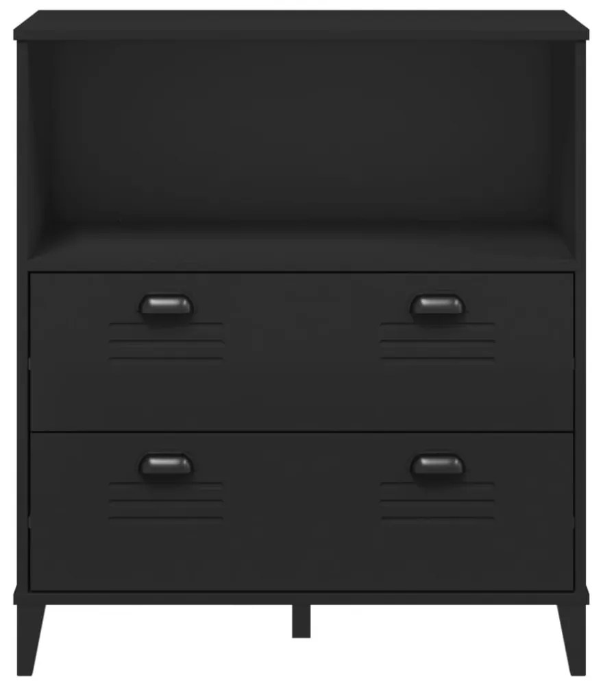 VIKEN fekete szerelt fa könyvszekrény 80 x 40 x 90 cm