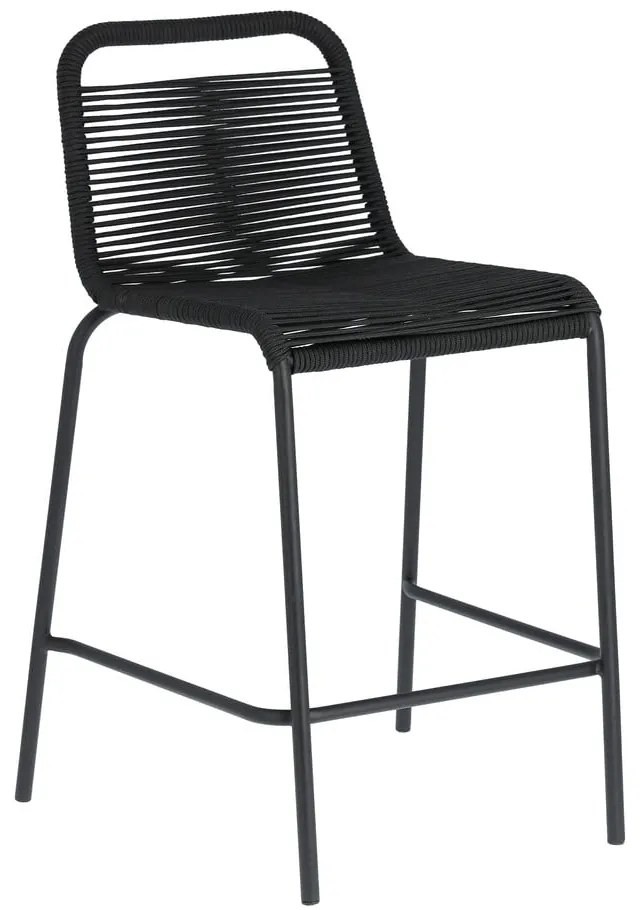 Glenville fekete acélszerkezetű bárszék, magasság 62 cm - Kave Home