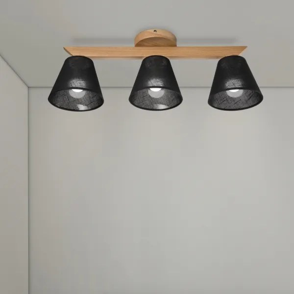 Brilagi - LED  Felületre szerelhető csillár  ANTHONY 3xE14/40W/230V tölgy/fekete