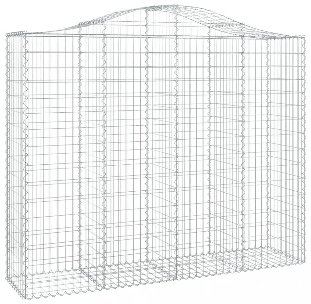 2 db íves horganyzott vas gabion kosár 200x50x160/180 cm