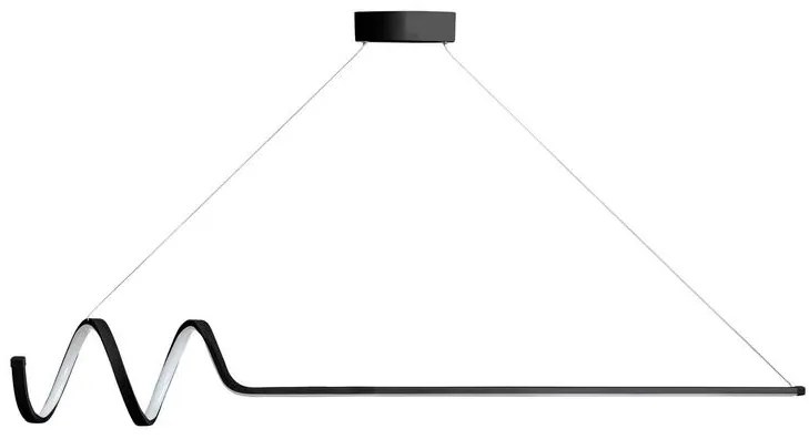 Függőlámpa, Waterwave - Fekete Body, Sárga Light