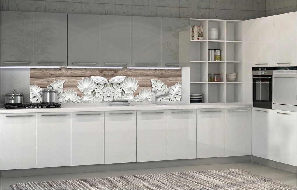 Fotótapéta Fehér virágok fa háttéren Stílus és finomság 250x60 +ragasztó