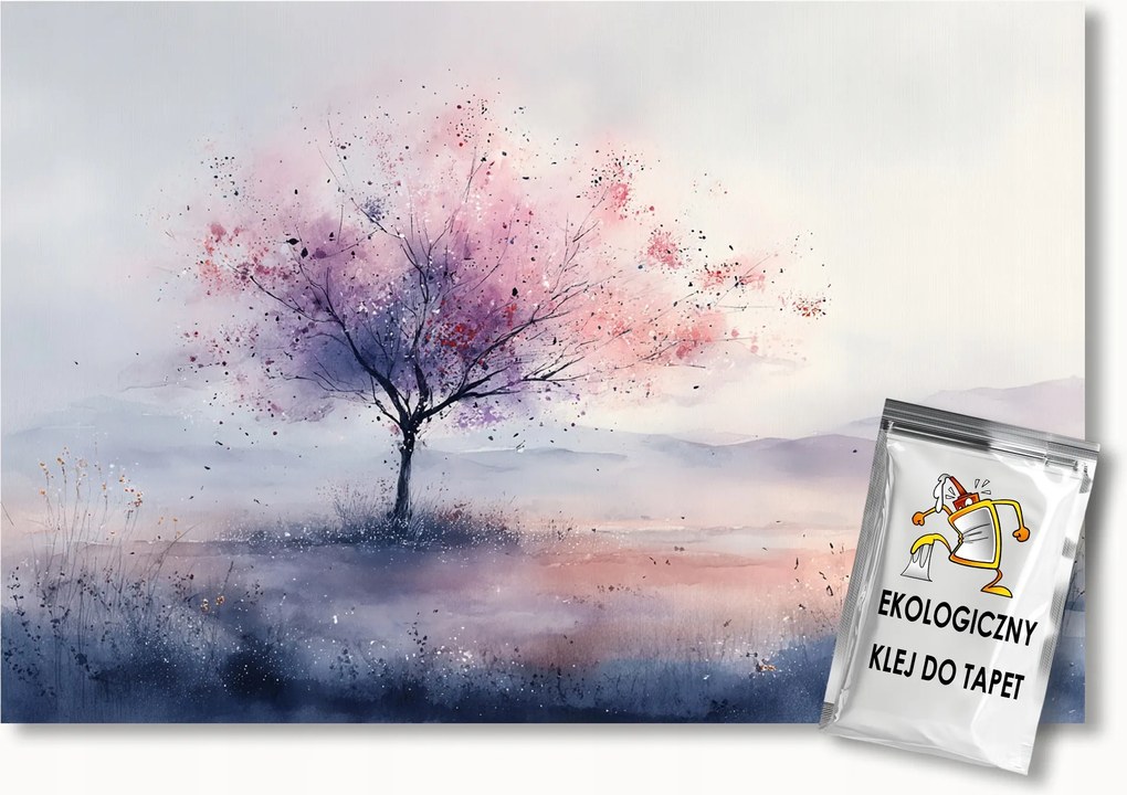 Fotótapéta Flizelina Tájkép Köd Cseresznyefa Sakura Rózsaszín 300x210 ragasztó