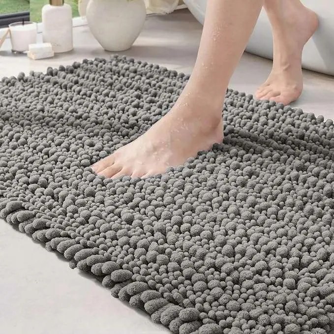 Fürdőszobaszőnyeg Csúszásgátló szőnyeg 40x60cm Szürke