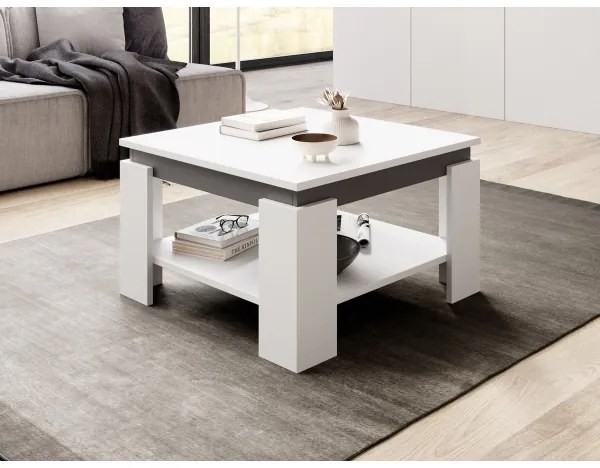 Dohányzóasztal OLAF fehér/antracit