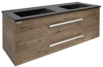 SAT Cube Way Fürdőszobaszekrény mosdóval 120x53x46 cm wellington tölgy matt CUBE461202DWMODC