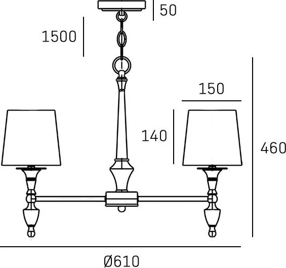 COSMOLIGHT P04166BK-WH AUSTIN Provence Csillár Fekete E27 IP20