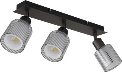 Globo 54456-3 Mennyezeti lámpa, matt fekete fém, krómozott/fehér üveg, HxSzxM: 410x80x186 mm, 3xE14 25W 230V izzók nélkül