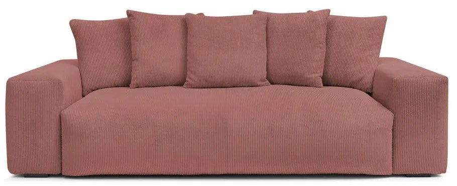 Világos rózsaszín kordbársony kanapé 280 cm Voltaire – Bobochic Paris