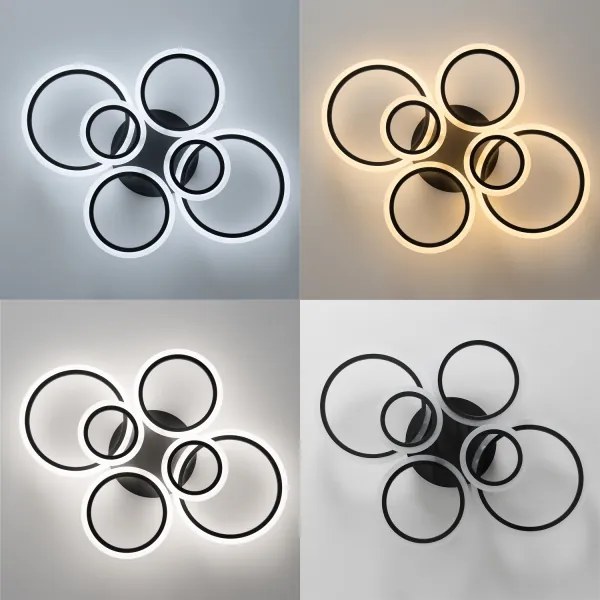 Brilagi - LED Dimmelhető felületre szerelhető csillár ORBITS LED/85W/230V 3000-6500K fekete + távirányító