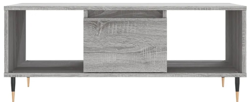 Szürke sonoma színű szerelt fa dohányzóasztal 90 x 50 x 36,5 cm