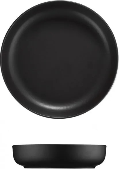 Tányérkészlet porcelán, matt fekete, 24 darabos