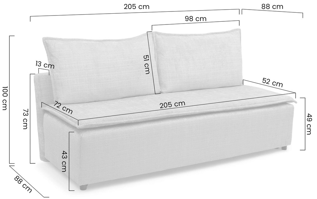 Kanapé rozkladana Firioza tárolokkal - bézs plusz Tilia 03