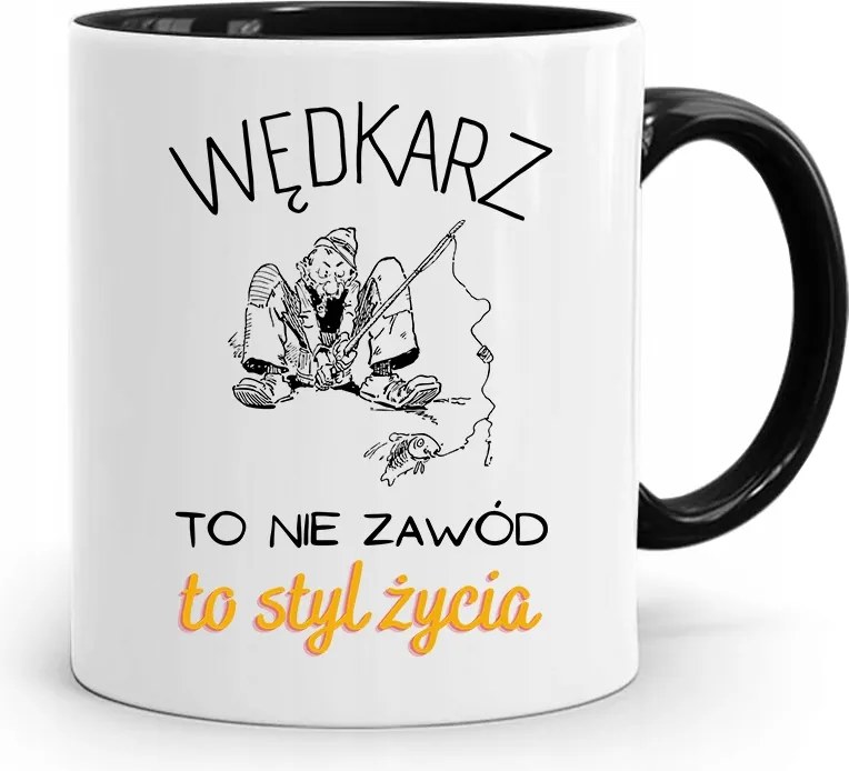 Fekete Bögre Horgászoknak Életmód Ajándék fényképes nyomtatással