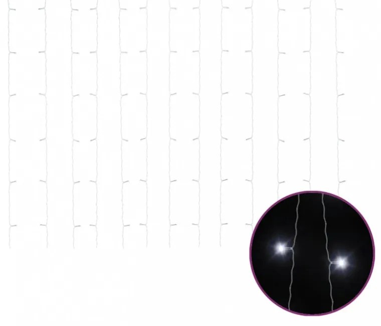 8 funkciós hideg fehér fényfüggöny 300 LED-del 3 x 3 m