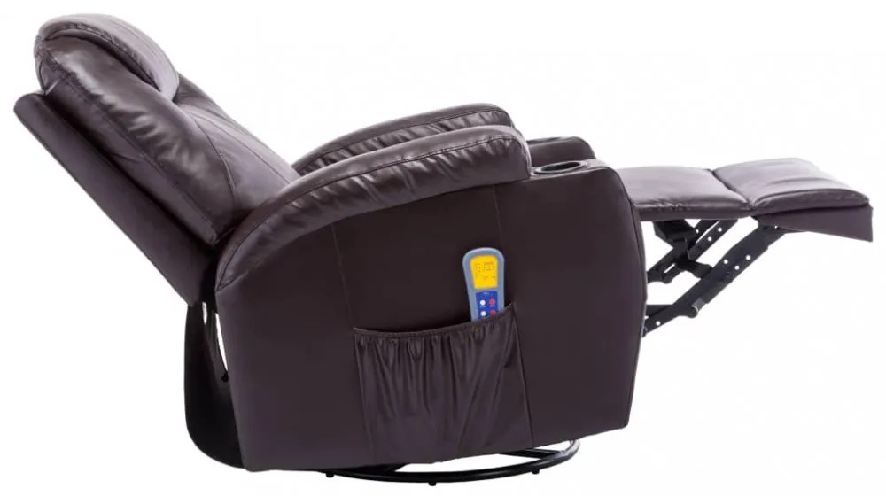 barna hintázó műbőr masszázsfotel