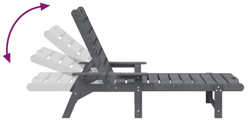 Napozóágy 2 db Világosszürke 162x53x98.5 cm HDPE