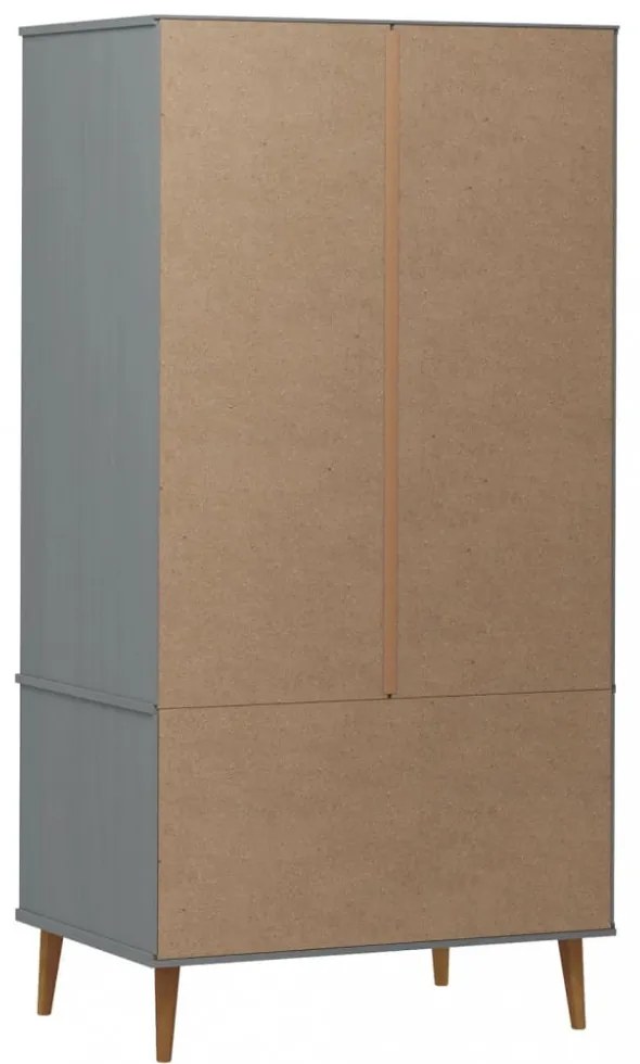 MOLDE szürke tömör fenyőfa gardrób 90 x 55 x 175 cm