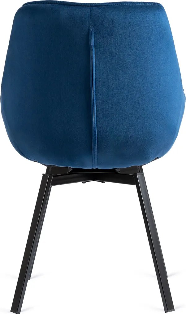 Forgó szék sötétkék színben, bársony kárpittal. LUNA