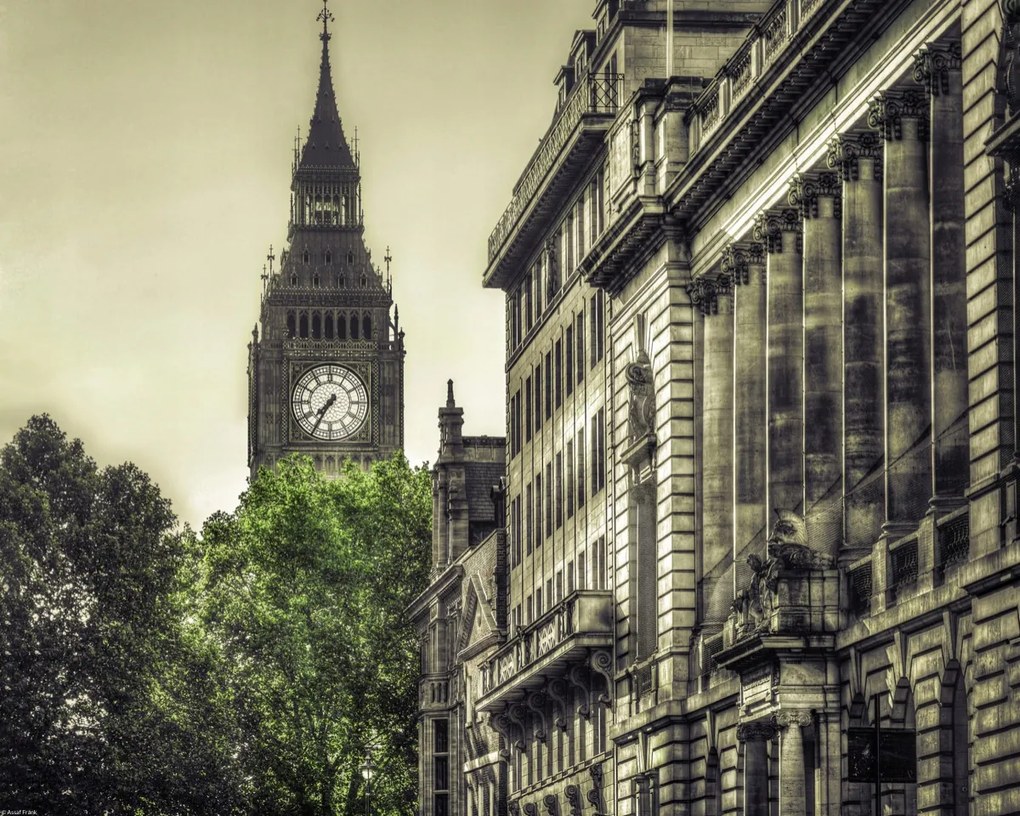 Poszter 50x40cm Kilátás a Big Benre a St James Parkból, Assaf Frank