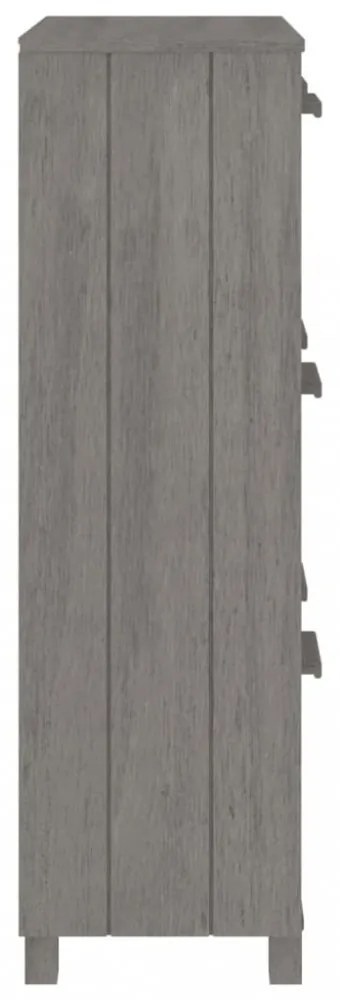HAMAR világosszürke tömör fenyőfa cipőszekrény 59,5x35x117 cm