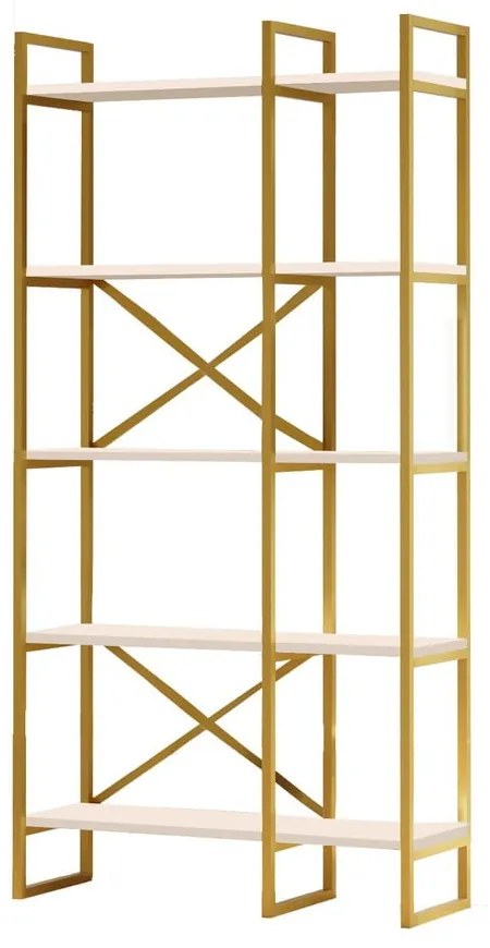 Fehér-aranyszínű polcos állvány 87,5x175 cm Monica – Kalune Design