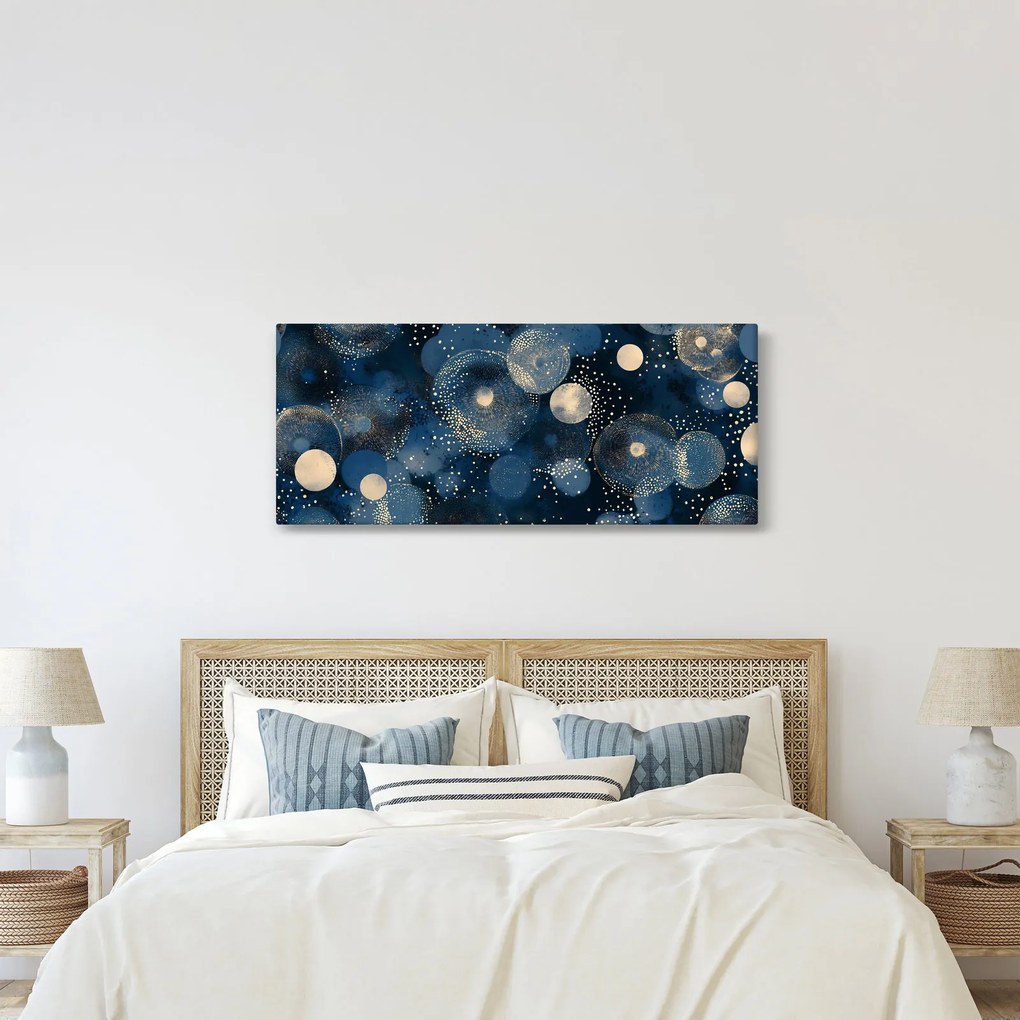 Kép - Kék-arany gyűrűk (120x50 cm)