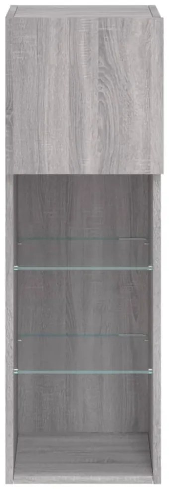 szürke sonoma színű TV-szekrény LED-lámpákkal 30,5x30x90 cm