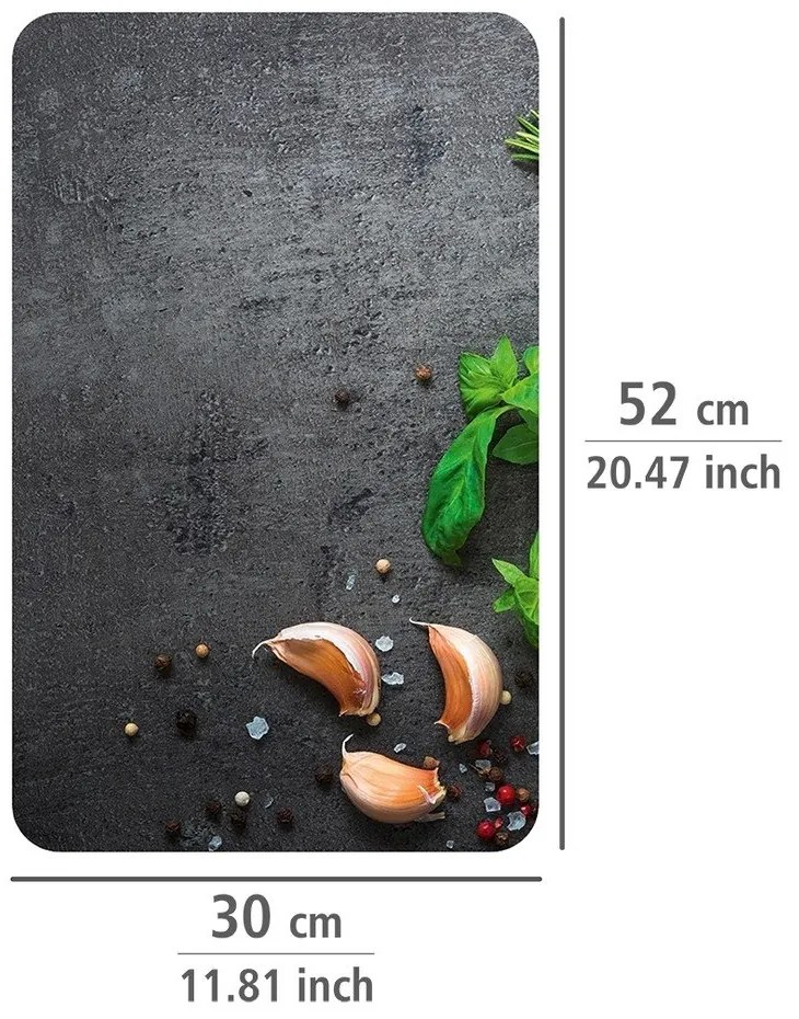 Szürke edzett üveg tűzhely fedőlap szett 2 db-os Universal Herbs – Wenko