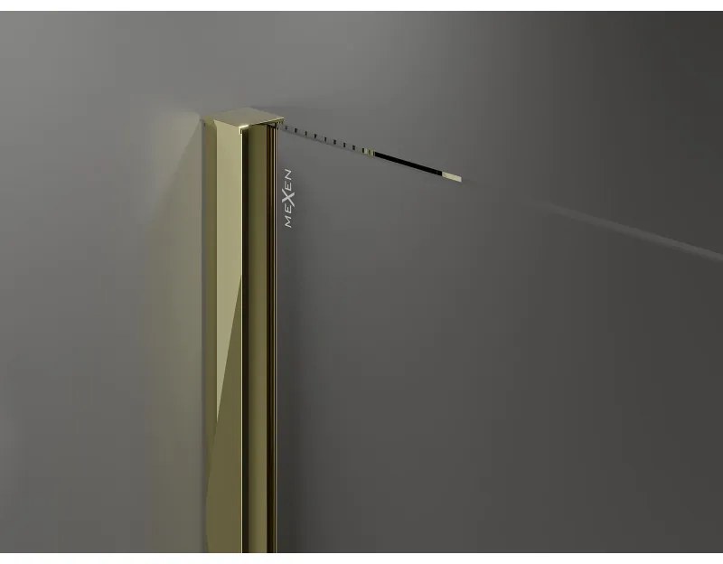 Mexen Velar, zuhanykabin tolóajtóval 140 x 90 cm, 8 mm-es matt üveg, arany fényes, 871-140-090-31-50