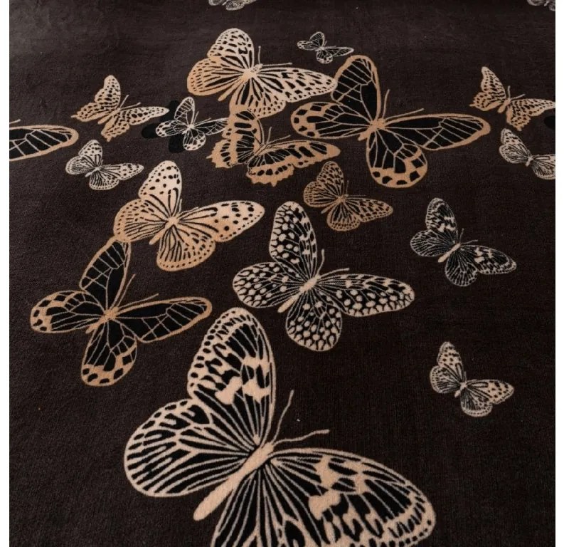 Mikroplüss ágyneműhuzat BUTTERFLYA barna Ágyneműhuzat mérete: 70 x 80 cm | 140 x 200 cm