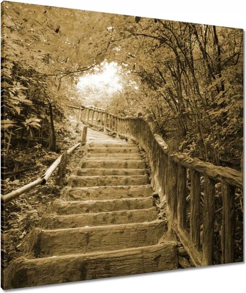 Vászonkép 80x80 Lépcsők szépia színben