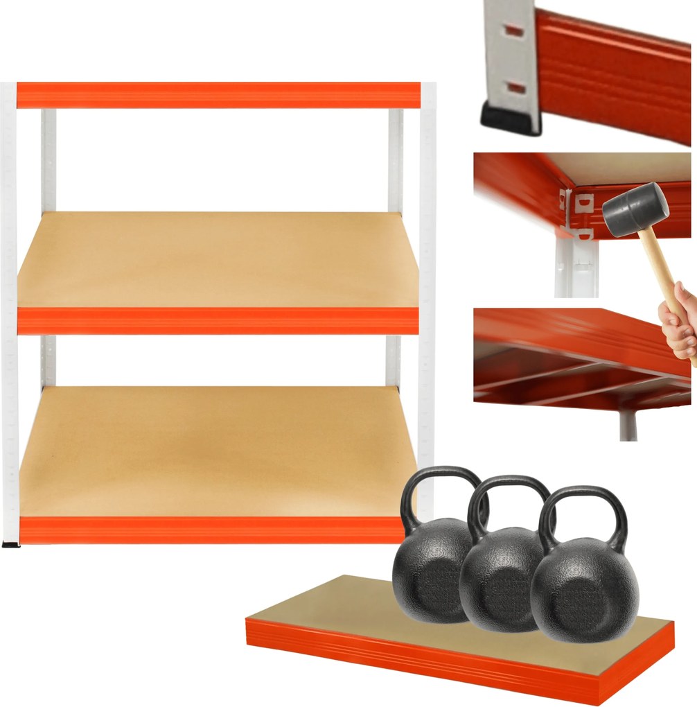 Tárolószekrény garázs fém állvány Helios 106x110x40cm 3Px350kg Pl