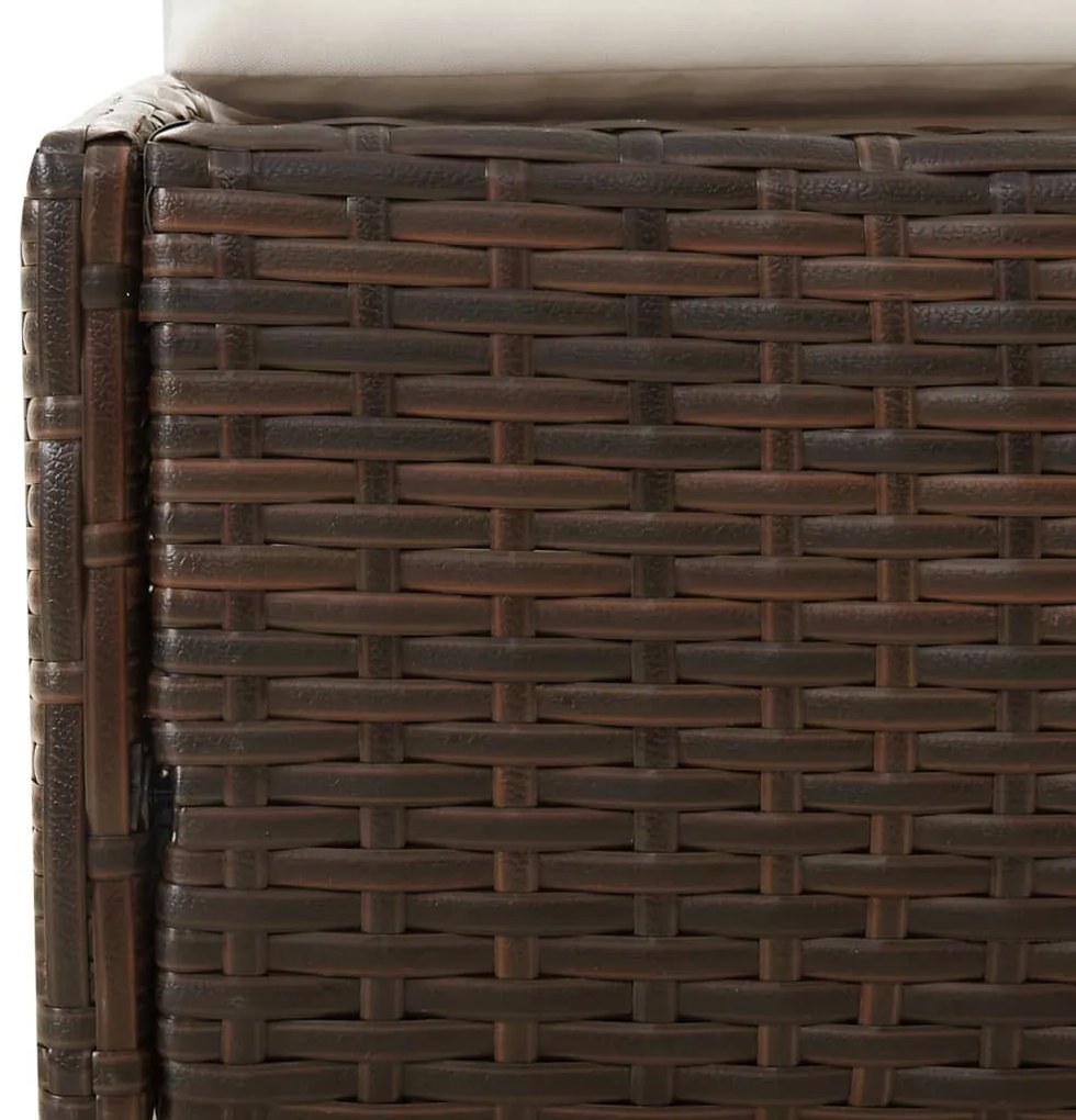 barna polyrattan kerti ágy 110 x 200 cm