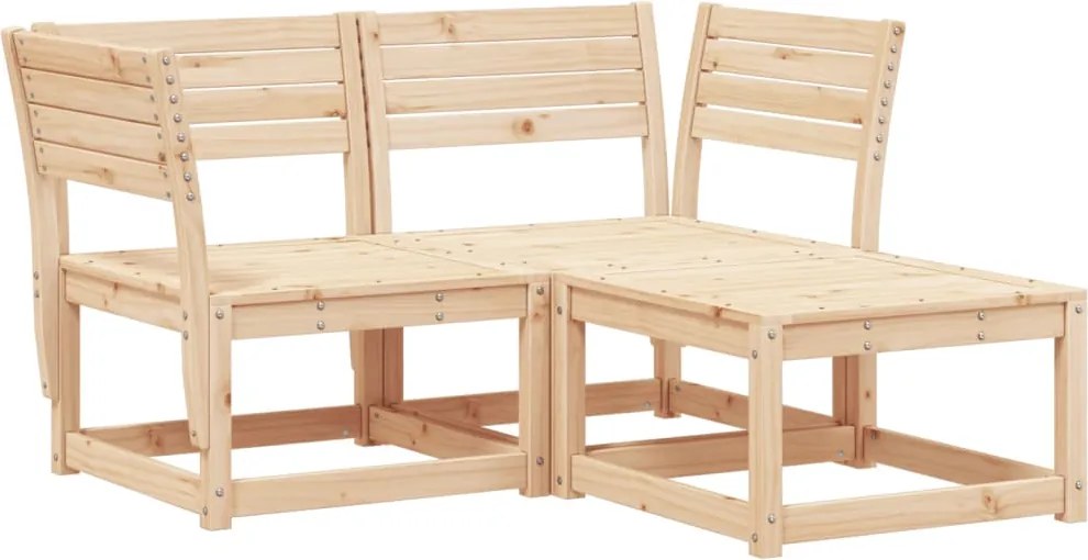 vidaXL 3 részes tömör fenyőfa kerti kanapészett