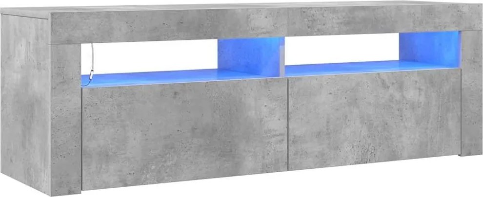 vidaXL betonszürke TV-szekrény LED-világítással 120 x 35 x 40 cm