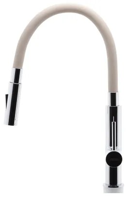 FERRO - Mosogató csap rugalmas karral fényezett króm/bézs