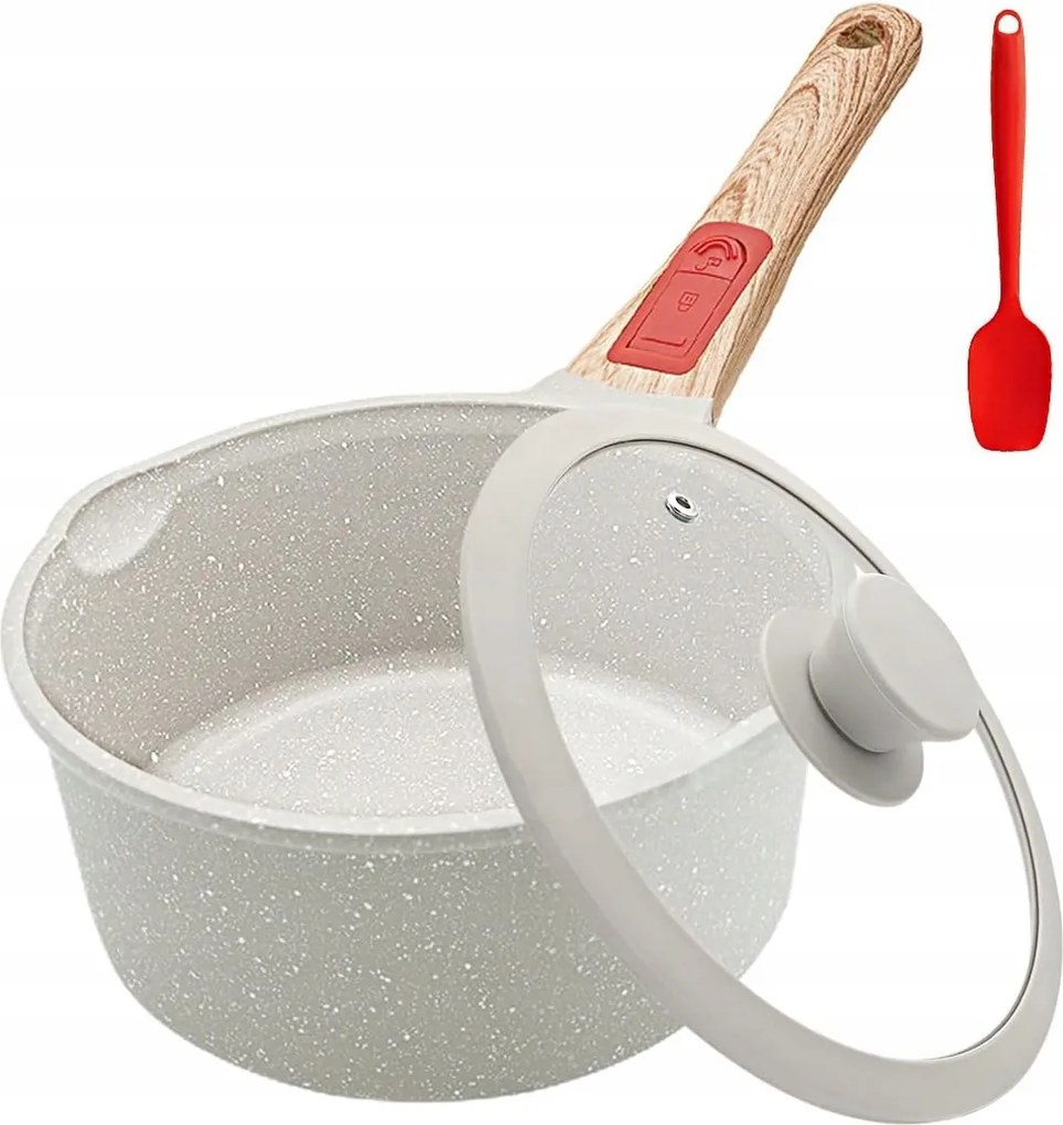 20 cm-es serpenyő fedővel, 2,5 l, tapadásmentes, levehető fogantyúval