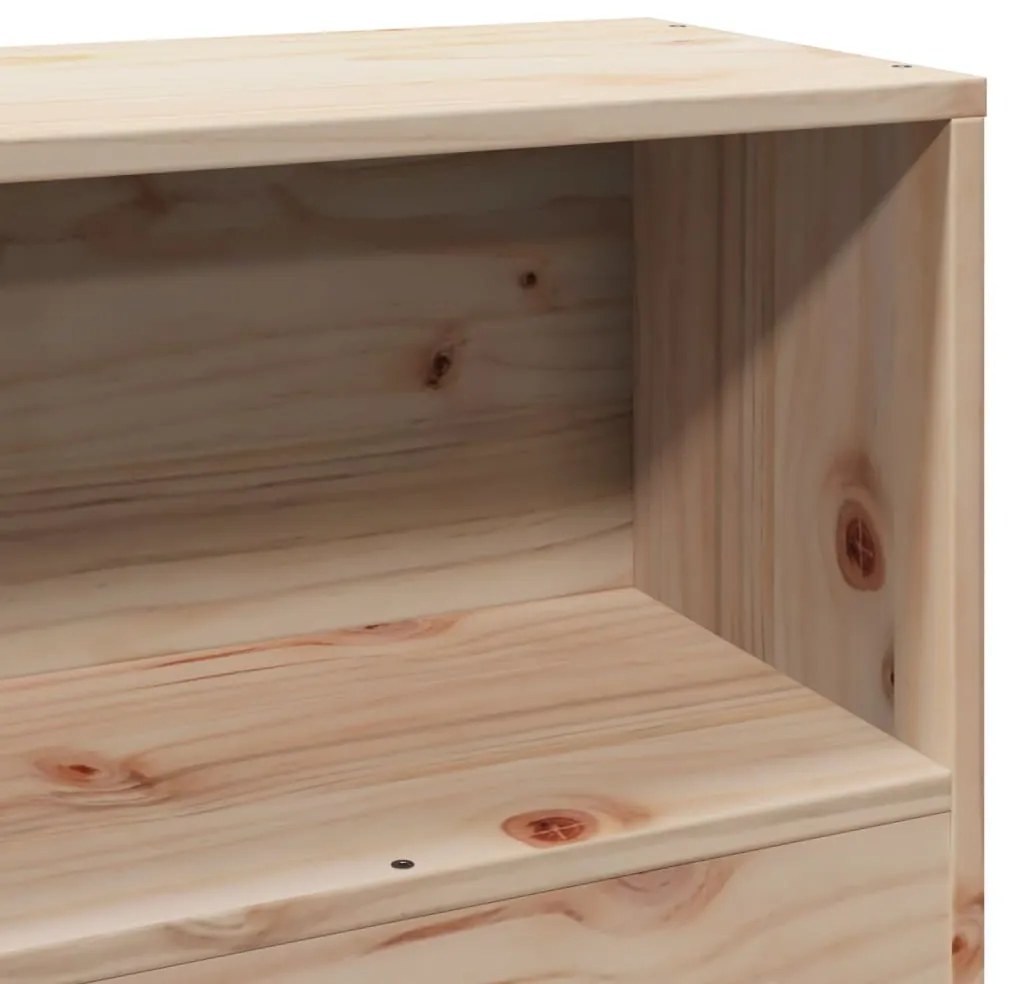 vidaXL tömör fa könyvespolcos ágy matrac nélkül 100 x 200 cm