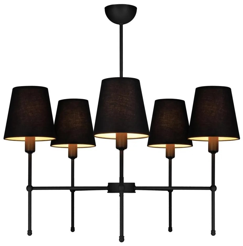 Rudas csillár MADELA 5xE14/40W/230V fekete