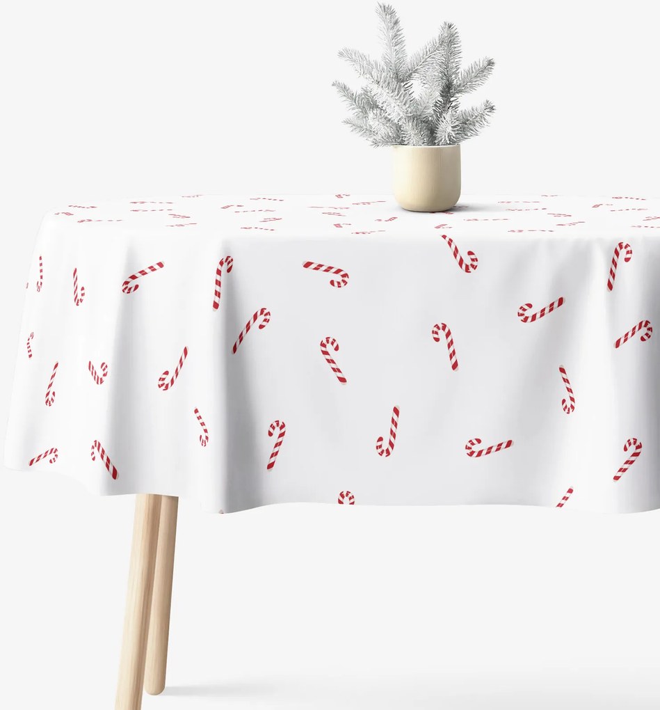 Goldea ovális karácsonyi pamut terítő - édes karácsony 140 x 240 cm